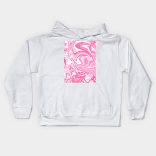 Pastel Pink Swirly Paint Pour Pattern Kids Hoodie